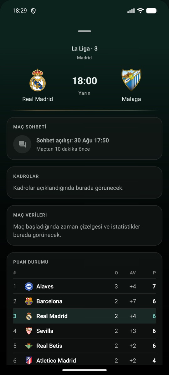 Match detail — MatchLine screenshot